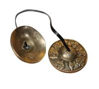 HAKIDZEL Instrumento de Percusión Portátil 1 Par de Campanas de Cobre Doradas Sonido Agradable para Meditación y Prácticas de Yoga Adecuado para Mindfulness
