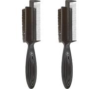 HAKIDZEL Juego de 2 Cepillos de Cerdas Dobles para Limpieza de Cabello, Cepillo para Pelo Negro Cerdas de Nylon y Abs, Adecuado para Uso en Salón Casa