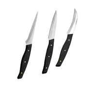 HAKIDZEL Juego de 3 Cuchillos para Tallado de Frutas de Acero Inoxidable Mango de Madera, Herramientas para Tallar Alimentos, Cuchillos para Trinchar Frutas, Adecuado para Cocina