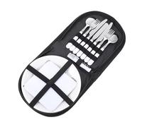 HAKIDZEL Kit de Cubiertos para Camping y Picnic en Acero Inoxidable, Portátil y Apto para Lavavajillas, Juego Completo para 4 Personas Adecuado para Viajar