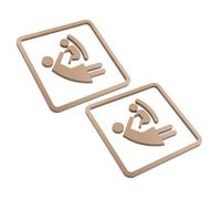 HAKIDZEL Letreros para Cambiador de Pañales 2 Piezas, Señalización Baño Unisex de 10x10 Cm, Placa de Plástico Abs Color Bronce Dorado, Adhesivo Resistente Humedad para Baños Públicos