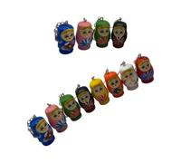 HAKIDZEL Llavero Matrioska de Madera para Pintar 12 Piezas, Decoración Ligera y Colorida para Bolso o Coche, Accesorio Único y Hermoso de Muñeca Rusa Varios estilos