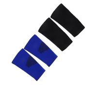 HAKIDZEL Mangas De Compresión para Niños 2 Pares Protección Deportiva para Muñeca Transpirable Elástica para Baloncesto Ciclismo Uso Infantil Azul y Negro Talla m