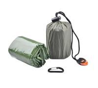 HAKIDZEL Manta térmica para Mantener el Calor con película de Aluminio PE, Saco de Dormir de Supervivencia Ligero y Compacto para Aventuras y Primeros Auxilios