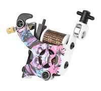 HAKIDZEL Máquina de Tatuajes de Bobina 10 Vueltas Espiral Armazón de Hierro Electrochapado, Dispositivo Delineador para Tatuar Negro, Equipo Compacto para Tatuajes Pequeños