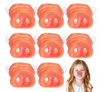 HAKIDZEL Máscara de Nariz de Cerdo para Disfraz de Halloween, 8 Piezas de Plástico Ligero y Fácil de Usar para Fiestas Divertidas y Originales