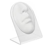 HAKIDZEL Modelo Facial de Silicona para Práctica de Perforación Nariz y Boca con Soporte Color Claro, Herramienta de Entrenamiento para Piercers Profesionales en Enseñanza y Exhibición
