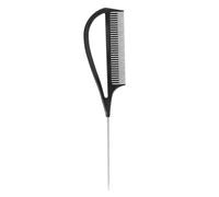HAKIDZEL Peine para Salón Púa de Metal y Cuerpo Plástico Negro, Herramienta para Hacer Capas y Teñir Cabello, Apto para Uso Profesional y Doméstico
