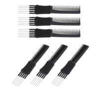 HAKIDZEL Peine Profesional Cabello de Acero de Fibra de Carbono, Paquete de 6 Piezas, Diseño Delicado Que No Daña las Raíces y Suaviza la Cutícula para Hombres y Mujeres