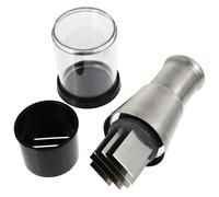 HAKIDZEL Picadora Manual de Ajo y Verduras de Acero Inoxidable, Mini 16x6 Cm Borde Negro, Prensa Trituradora para Cocina, Picadora Rápida y Compacta, Apta para Uso Doméstico y Preparación