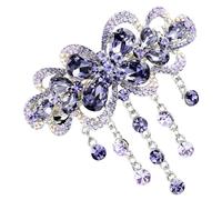 HAKIDZEL Pinza para Pelo con Diseño de Cristal Automático Broche de Resorte Resistente para Mujeres y Niñas Accesorio Elegante para Cabello Color Púrpura