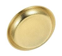 HAKIDZEL Plato Llano Redondo de Acero Inoxidable Dorado Resistente a Altas Temperaturas Diseño Elegante para Servir Pasta y Frutas en Cocina o Fiestas