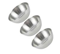 HAKIDZEL Platos de Condimentos de Acero Inoxidable Redondos, Resistentes al Ácido, 3 Piezas en Color Plata, Diseño Simple para Catering y Comedor en Casa
