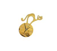 HAKIDZEL Reloj Decorativo de Pared Gato, Acrílico Dorado sin Batería