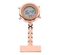 HAKIDZEL Reloj Digital para Enfermera Diseño Dorado, Material de Vidrio y Aleación, Alfiler de Seguridad y Protección contra Polvo, Adecuado para Mujeres y Doctoras