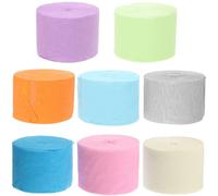 HAKIDZEL Serpentinas de Papel Crepé Flexibles para Ambientación de Bodas y Fiestas, 8 Rollos de Papel Colorido que No se Desvanece, Adecuado para Proyectos DIY