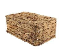 HAKIDZEL Servilletero Rústico Tejido a Mano Rectangular de Algas Marinas, Caja de Servilletas para Escritorio y Mesa, Caja Decorativa Multifuncional Hogar y Oficina, Porta Pañuelos Natural
