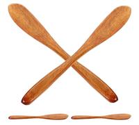 HAKIDZEL Set de 4 Cuchillos de Madera para Cortar Quesos y Untar Mantequilla, Utensilios de Cocina para Restaurantes y Pastelerías, Material Sintético Duradero