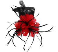 HAKIDZEL Sombrero de Copa Mini Diadema para Mujer Hecho de Tela Resistente para Fiestas de Halloween y Eventos Formales 13,5 X 11 X 11 CM