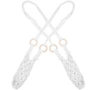 HAKIDZEL Soporte Colgante para Botellas de Vino y Frutas de Algodón Blanco, Capacidad Grande Cuerda Ajustable, Estilo Rústico Adecuado para Decoración y Uso Hogar DIY, Paquete de 2