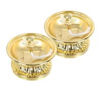 HAKIDZEL Soporte para Lámpara de Aceite de Aleación Dorada Vintage, Robusto y Pulido, Adecuado para Prácticas de Meditación y Altares, Pack de 2 Piezas