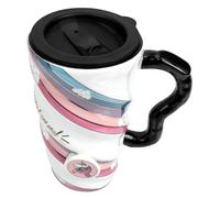 HAKIDZEL Taza de Cerámica Varios estilos con Tapa de 500ml Diseño Espiral de Unicornio, Taza Reutilizable Adecuado para Café o Té, Obsequio para Colegas y Familiares Varios estilos
