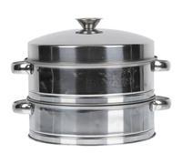 HAKIDZEL Vaporera Doméstica de Acero Inoxidable 2 Niveles con Tapa, Utensilios de Cocina al Vapor Prácticos y Duraderos para Verduras y Alimentos en Cocina y Hoteles