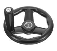 HAKIDZEL Volante de Fresado Manual de Baquelita Diseño de Tres Radios, Cómodo de Sujetar y Uso Conveniente para Máquina Herramienta Negra