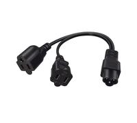 Hakimme Cable IEC320 a NEMA1 15R y 5 15R de 30 cm, divisor en Y | Cable de 30 cm para cable de alimentación electrónica con adaptadores en Y cortos para dispositivos digitales y uso
