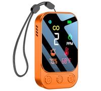HAKINAKU Detector Portátil de Monóxido de Carbono para Viajes Camping Coche, Alarma de Monóxido de Carbono (CO), Medidor de CO con Batería Recargable Incorporada, Naranja, HD09
