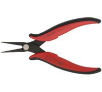 Hakko CHP PN-2007 Long-Nose Pliers, Flat Nose, Flat Outside Edge, Serrated Jaws, 32mm Jaw Length, 3mm Nose Width, 3mm Thick Steel