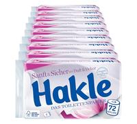 Hakle Papel higiénico suave y seguro, 4 capas, 1 paquete de 72 rollos (9 x 8 rollos)