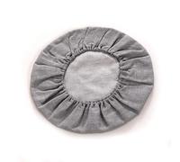 Haklein Funda de cojín redonda tejida con pajita, funda extraíble para cojín de suelo de meditación con parte inferior elástica, funda para taburete de suelo de gran tamaño (gris, diámetro de 45 cm de