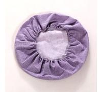 Haklein Funda extraíble para cojín de asiento de suelo, redonda de algodón y lino, funda para meditación, protector de taburete de paja tejida (morado, diámetro 50 cm, altura 10 cm)