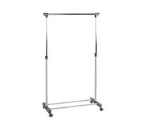 HAKU Armario con ruedas aluminio, cromo, gris, Plástico, metal - Dim.: AN 90 cm x AL 95-170 cm x P 43 cm, Estilo: Moderno