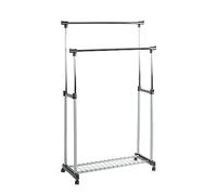 HAKU Armario con ruedas aluminio, cromo, gris, Plástico, metal - Dim.: AN 95 cm x AL 95-170 cm x P 43 cm, Estilo: Moderno