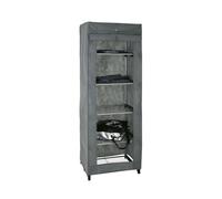 HAKU Armario de tela aluminio, gris, negro, Plástico, metal, tela no tejida - Dim.: AN 60 cm x AL 173 cm x P 50 cm, Estilo: Moderno