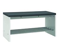 HAKU Banco para zapatos cromo, granito, MDF, metal - Dim.: AN 81 cm x AL 40 cm x P 30 cm, Estilo: Moderno