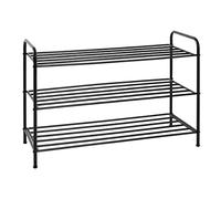HAKU Banco para zapatos negro, metal, metal - Dim.: AN 83 cm x AL 58 cm x P 35 cm, Estilo: Moderno
