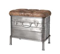 HAKU Banco Vintage, Metal, Tejido Textil - Dim.: AN 51 cm x AL 48 cm x P 34 cm, Estilo: Industrial