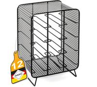 HAKU Botellero negro, metal, metal - Dim.: AN 30 cm x AL 46 cm x P 24 cm, Estilo: Art Déco