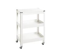 HAKU Carrito de Servicio para Muebles, Blanco, metálico, Dimensiones 50 cm de Ancho x 75 cm de Alto x 32 cm de Profundidad, Estilo Moderno