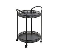 HAKU Carro de Servicio Negro, Metal, Metal - Dim.: AN 51 cm x AL 71 cm x P 42 cm, Estilo: Art Déco