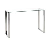 HAKU Consola acero inoxidable, Acero inoxidable, cristal de seguridad 8 mm - Dim.: AN 120 cm x AL 78 cm x P 40 cm, Estilo: Moderno