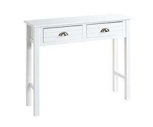 HAKU Consola Blanco, Blanco, Madera Maciza, MDF - Dim.: AN 100 cm x AL 77 cm x P 30 cm, Estilo: Muebles Costeros