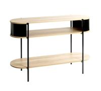 HAKU Consola Roble Natural, Negro, Metal, Aglomerado - Dim.: An 110 x Al 76 x P 39 cm, Estilo: Moderno