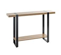 HAKU Möbel Consola roble, negro, Metal, aglomerado - Dim.: AN 120 cm x AL 82 cm x P 30 cm, Estilo: Moderno