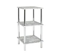 HAKU Estante aspecto hormigón, cromo, MDF, metal - Dim.: AN 39 cm x AL 77 cm x P 39 cm, Estilo: Moderno