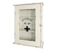 HAKU Estante blanco, blanco, Metal, cristal de seguridad - Dim.: AN 43 cm x AL 62 cm x P 17 cm, Estilo: Industrial