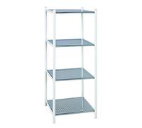 HAKU Estante cromo, blanco, metal, metal - Dim.: AN 40 cm x AL 103 cm x P 35 cm, Estilo: Moderno